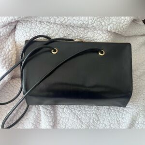 Gabrielle de Vecchi Vintage Black Leather Shoulder Bag